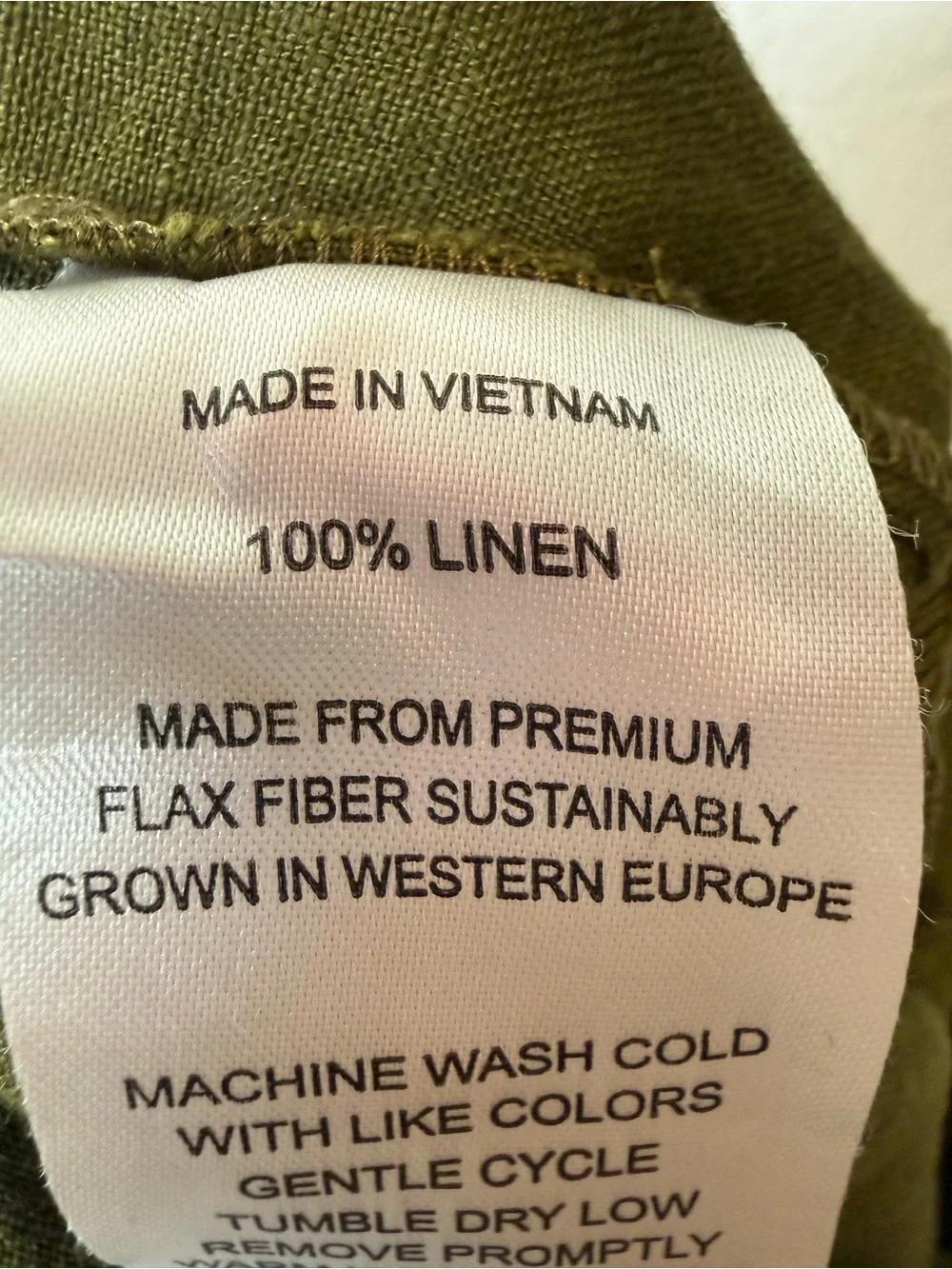 Quince Women's Martini Olive Green Linen Casual Pants Elastic Waist Size S